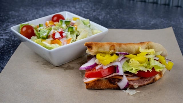1/2 Sandwich and Side Salad Combo.