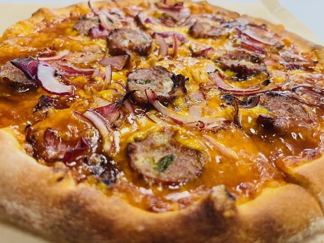 Large Philly Cheesesteak Pizza.