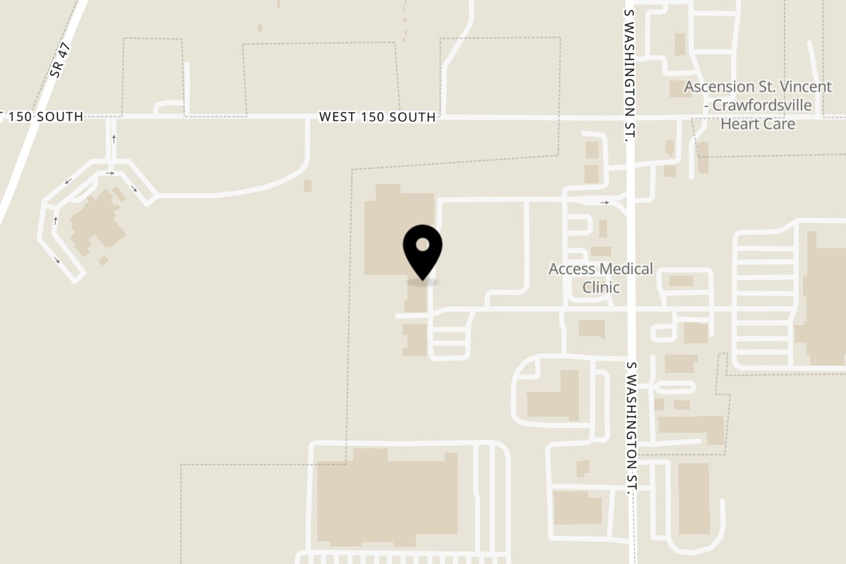 Map showing the location of Wildfire348 on 1613 US-231 in Crawfordsville
